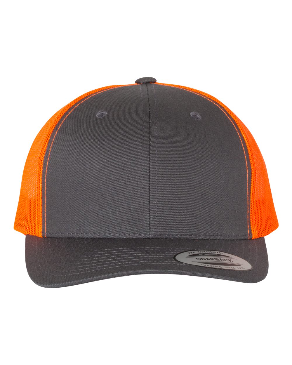 Yupoong 6606 - Charcoal/Neon Orange